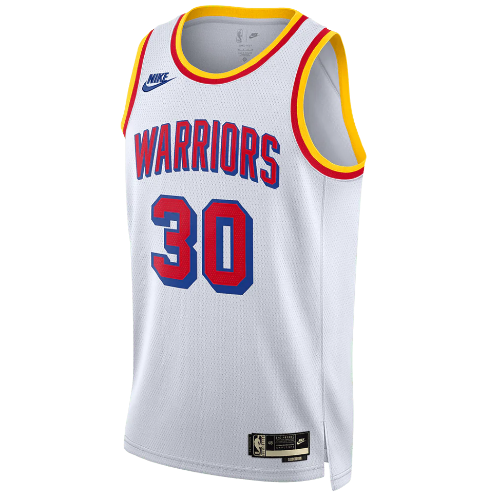 Баскетбольная майка NBA Голден Стэйт Уорриорз № 30 Карри Стефен SWINGMAN белая RETRO 2024 фото 1 &mdash; NBAform.ru