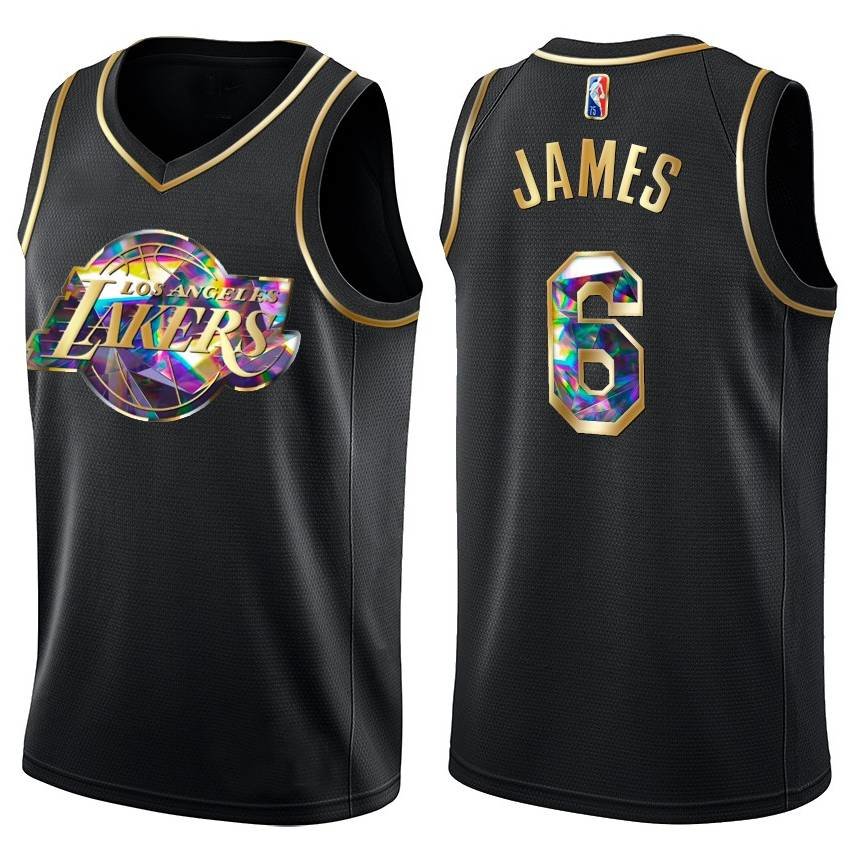 Баскетбольная майка NBA Diamond Edition 2021 Лос-Анджелес Лейкерс №6 Леброн Джеймс черная фото 1 &mdash; NBAform.ru