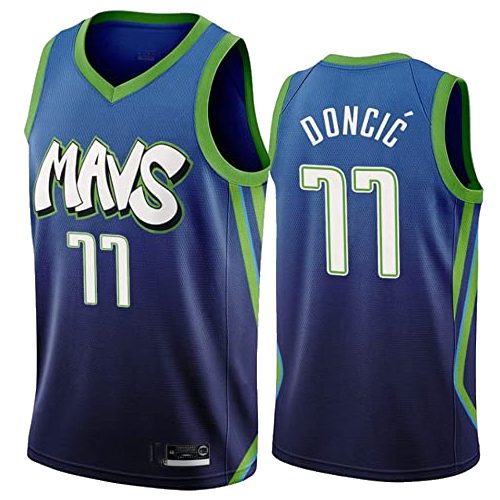 Баскетбольная майка NBA Даллас Маверикс № 77 Лука Дончич синяя MAVS SWINGMAN фото 1 &mdash; NBAform.ru