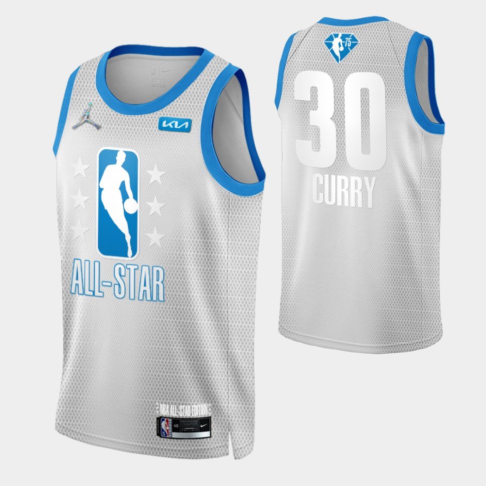 Баскетбольная майка NBA All Star Game 2022 № 30 Стив Карри серая фото 1 &mdash; NBAform.ru